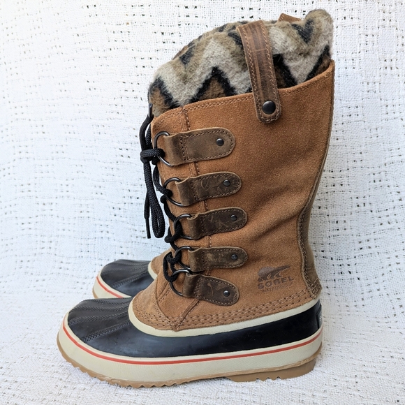 Sorel Joan of Arctic Knit II Boots Women’s Sz 9 Elk Brown Insulated Waterproof - Picture 3 of 10